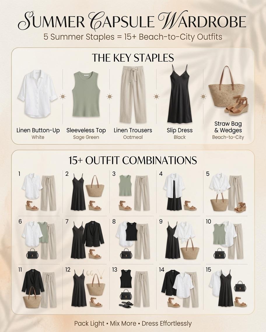 Summer Capsule Wardrobe: The Ultimate Guide for Women’s Travel, Beach & Europe Vacations