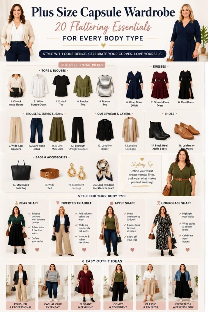 Plus Size Capsule Wardrobe: 20 Flattering Essentials for Every Body Type