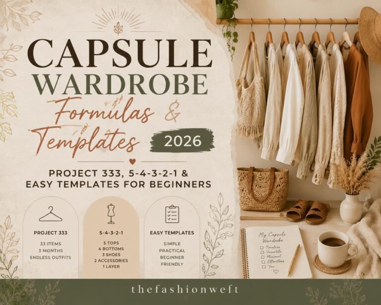 Capsule Wardrobe Formulas & Templates: Project 333, 5-4-3-2-1 & Easy Templates for Beginners