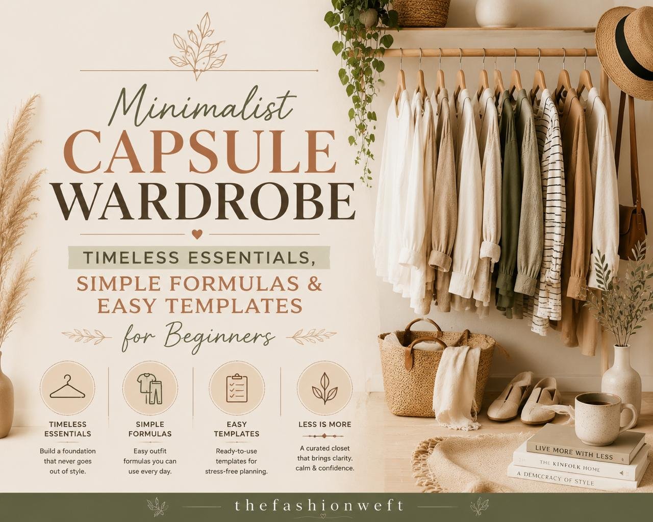 Minimalist Capsule Wardrobe: Timeless Essentials, Simple Formulas & Easy Templates for Beginners