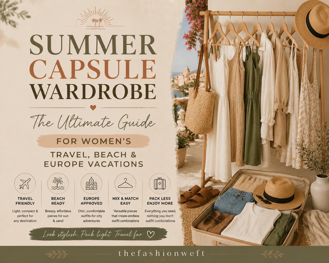 Summer Capsule Wardrobe: The Ultimate Guide for Women’s Travel, Beach & Europe Vacations
