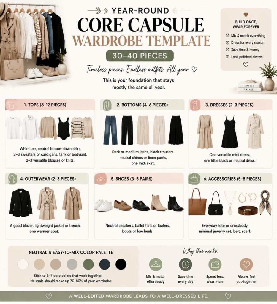 How to Build a Capsule Wardrobe: Step-by-Step Guide for Beginners (With Planning Tips & Templates)