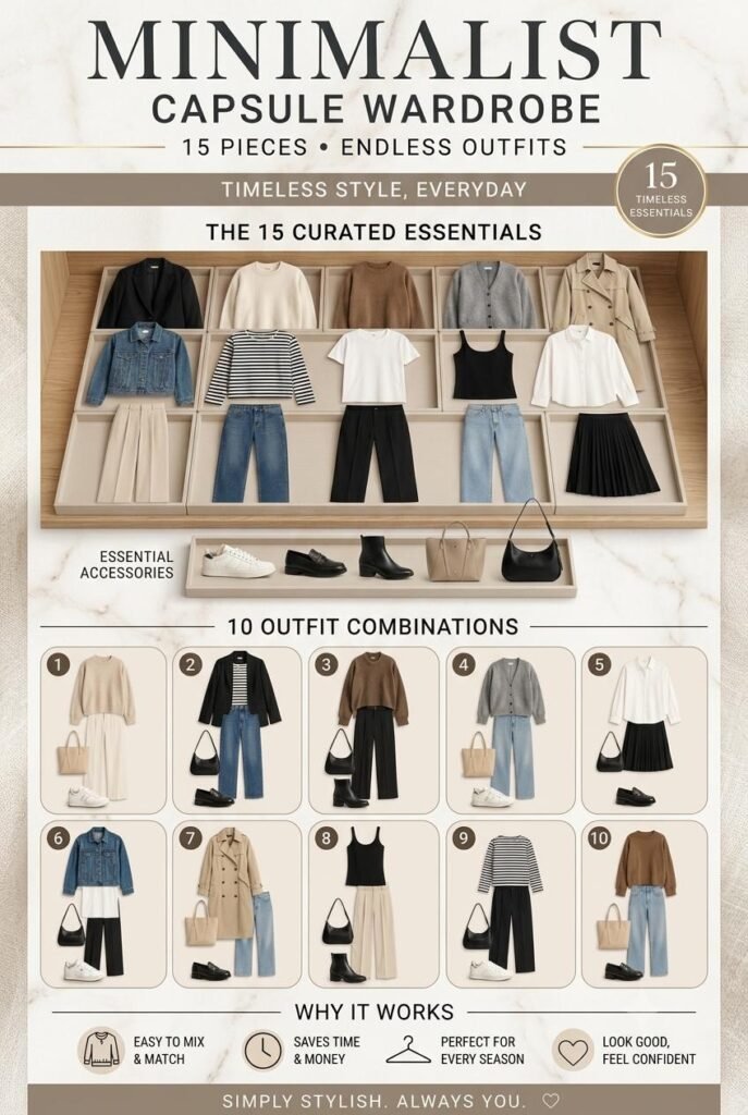 Minimalist Capsule Wardrobe: Timeless Essentials, Simple Formulas & Easy Templates for Beginners