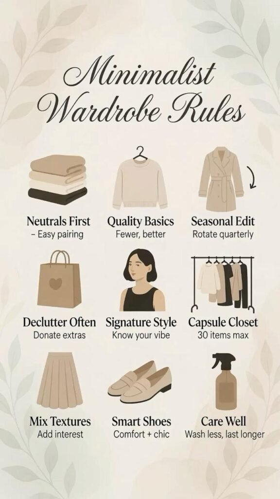 Minimalist Capsule Wardrobe: Timeless Essentials, Simple Formulas & Easy Templates for Beginners